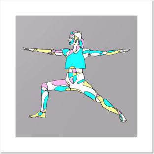 Yoga Warrior Pose Posters and Art